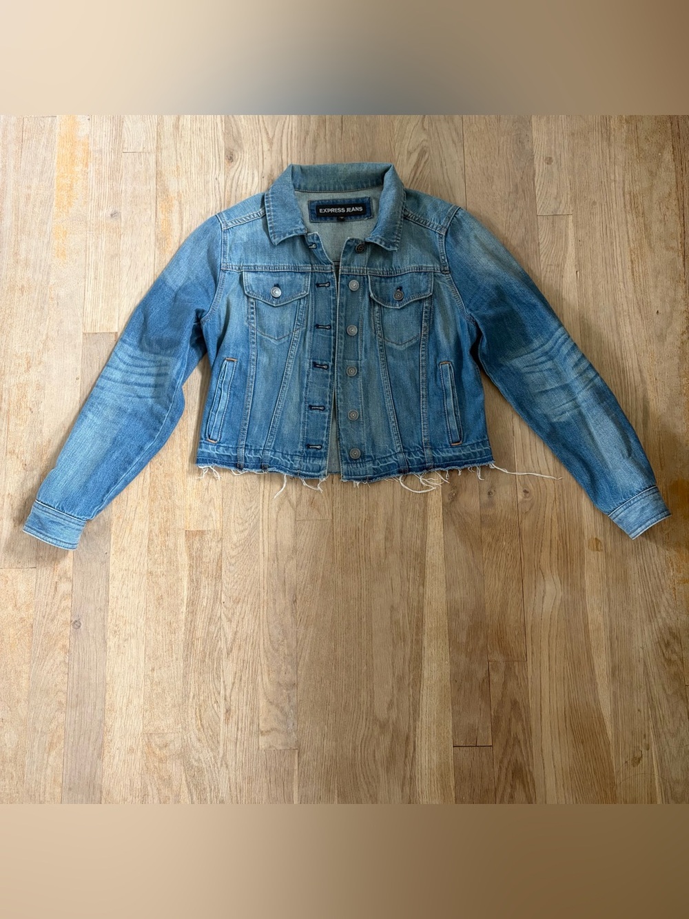💙 Express Medium Wash Denim Jacket – Women's Medium